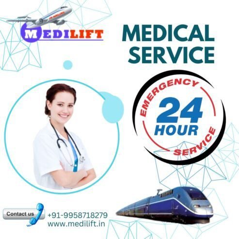 Book Medilift Train Ambulance in Ranchi with Ingenious Health Care Sup