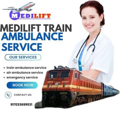 Select Medilift Train Ambulance in Kolkata for bed-to-bed Transfer Ser