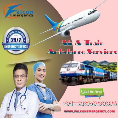 Book Now Falcon Train Ambulance Service in Patna at a reasonable cost