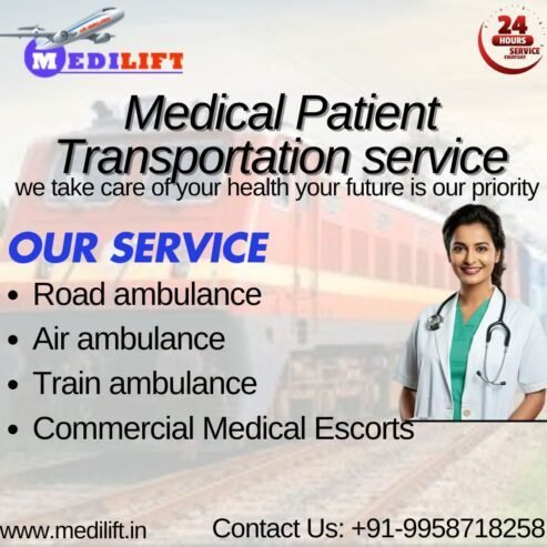 Equipment are carried by Medilift Train Ambulance Service in Mumbai