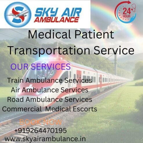 Book Sky Train Ambulance Service anytime in Raipur