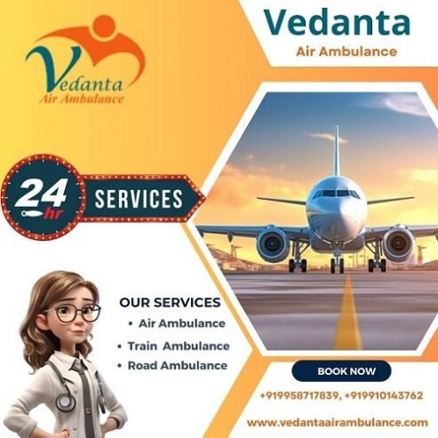 Hire Top-level Medical Support Air Ambulance in Bhopal by Vedanta