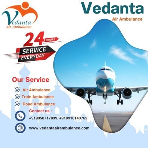 Vedanta Air Ambulance Service in Hyderabad for Safety Reallocation