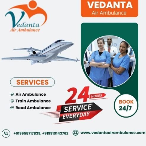 Use Vedanta Air Ambulance Service in Gorakhpur with Modern Ventilator