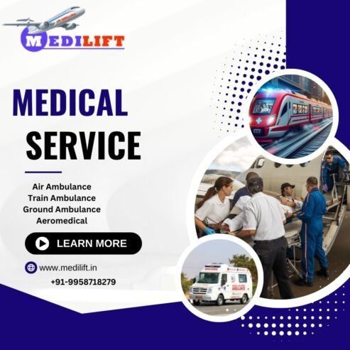 For the best patient transfer book medilift train ambulance service in