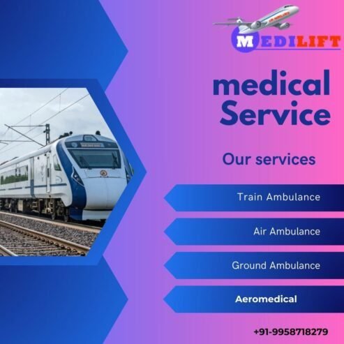 Medilift Train Ambulance Service in Chennai comes with top-class medic