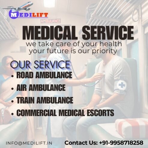 Choose Medilift Train Ambulance Service in Raipur for a fast transfer