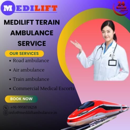 Medilift Train ambulance service in Raipur during emergency time provi