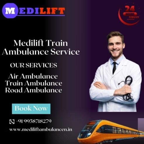 Medilift Train ambulance service in Bangalore provides transport