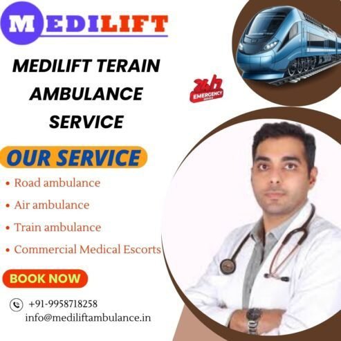 Medilift Train ambulance service in Chennai medical transport services