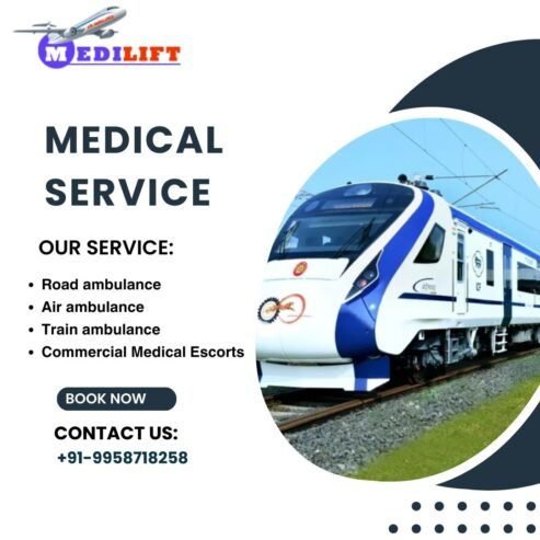 Medilift Train Ambulance Service in Guwahati Shifts Sick Patients