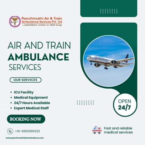 Hygenic Safe Air and Train Ambulance Services in Kochi By Panchmukhi