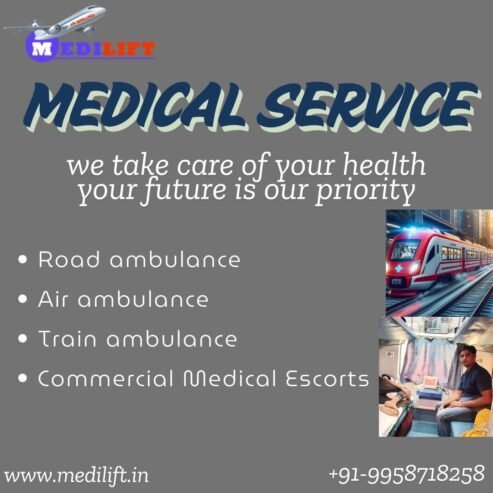 Medilift Train Ambulance Services in Mumbai provides patients with out