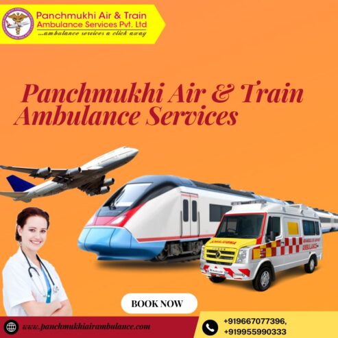 Use Full ICU Care Panchmukhi Air and Train Ambulance in Guwahati