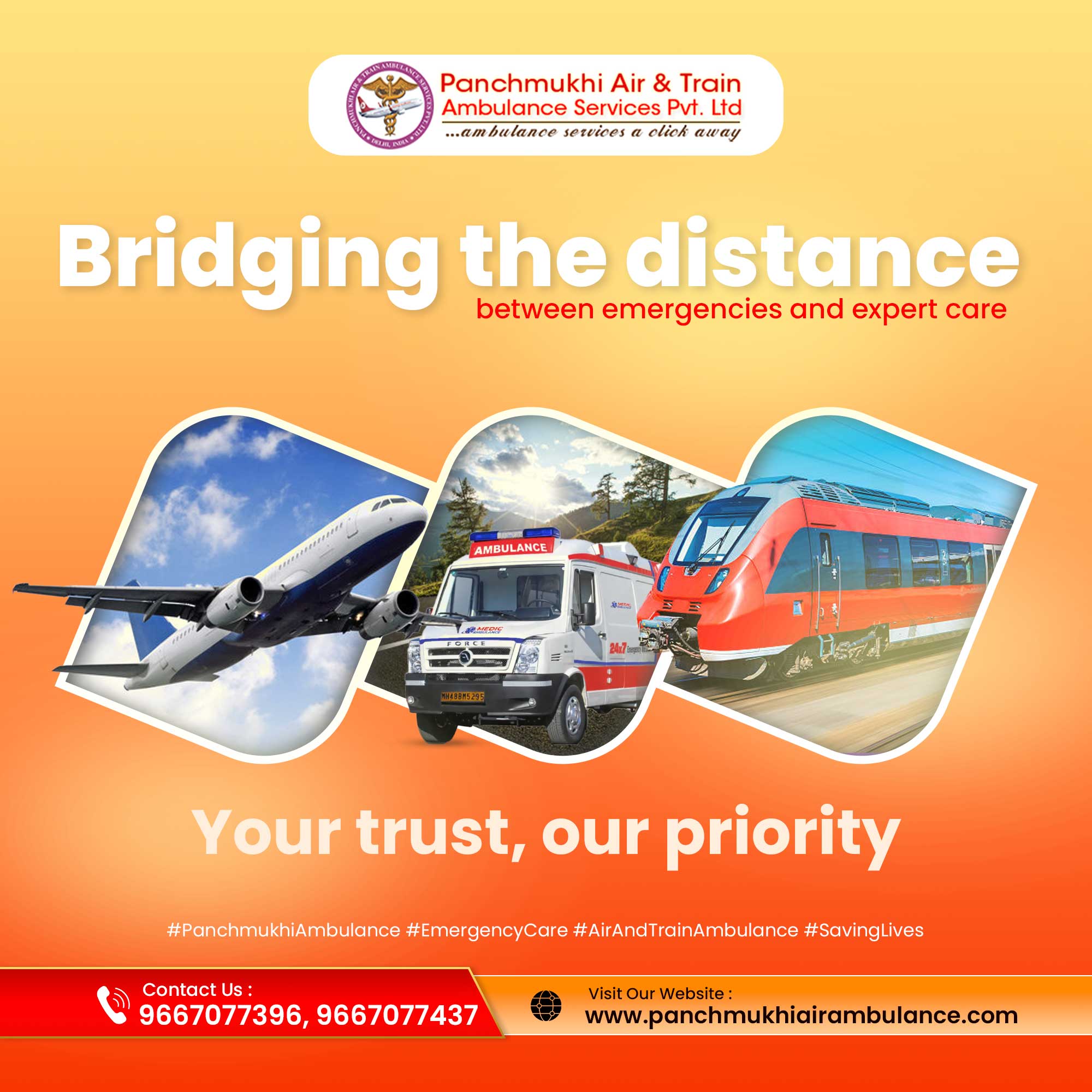 Hire Superior Panchmukhi Air and Train Ambulance Service in Ranchi