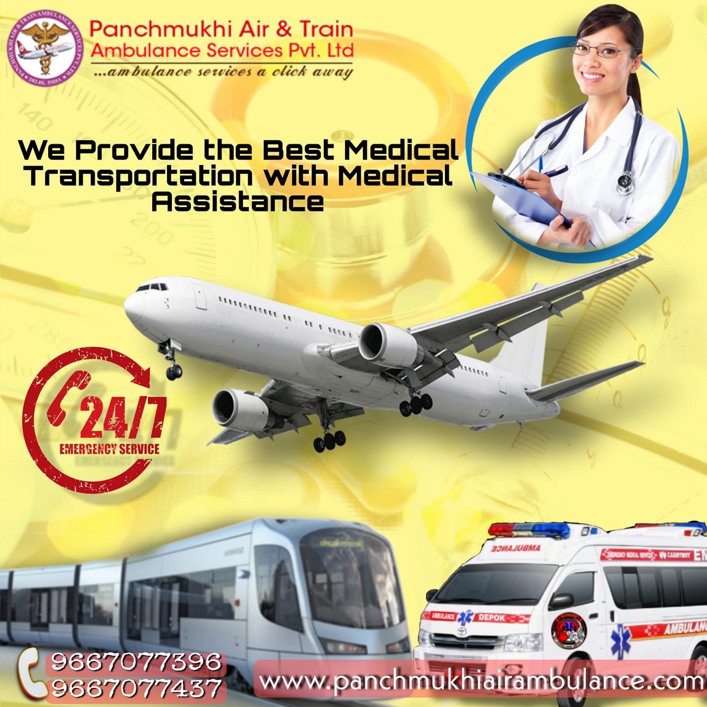 With Safest Transfer Facility Hire Air Ambulance Services in Varanasi