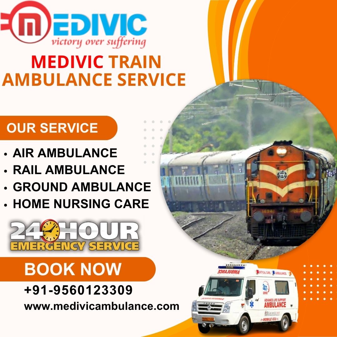 Medivic Train Ambulance Service in Lucknow with Safely