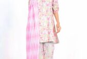 3 Pcs Women’s Unstitched printed suit