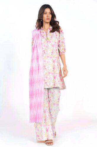 3 Pcs Women’s Unstitched printed suit