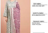 3 Pcs Women’s Unstitched digital print lawn suit