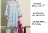 3 Pcs Women’s Unstitched digital print lawn suit