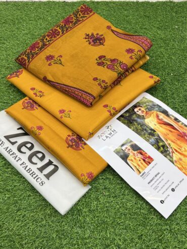 3 pcs woman’s Unstitched printed lawn suit