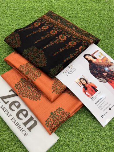 3 pcs woman’s Unstitched printed lawn suit