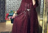 Elegant Chiffon Kaftan Sequins Embroidered | 54 Inches | Standard Size