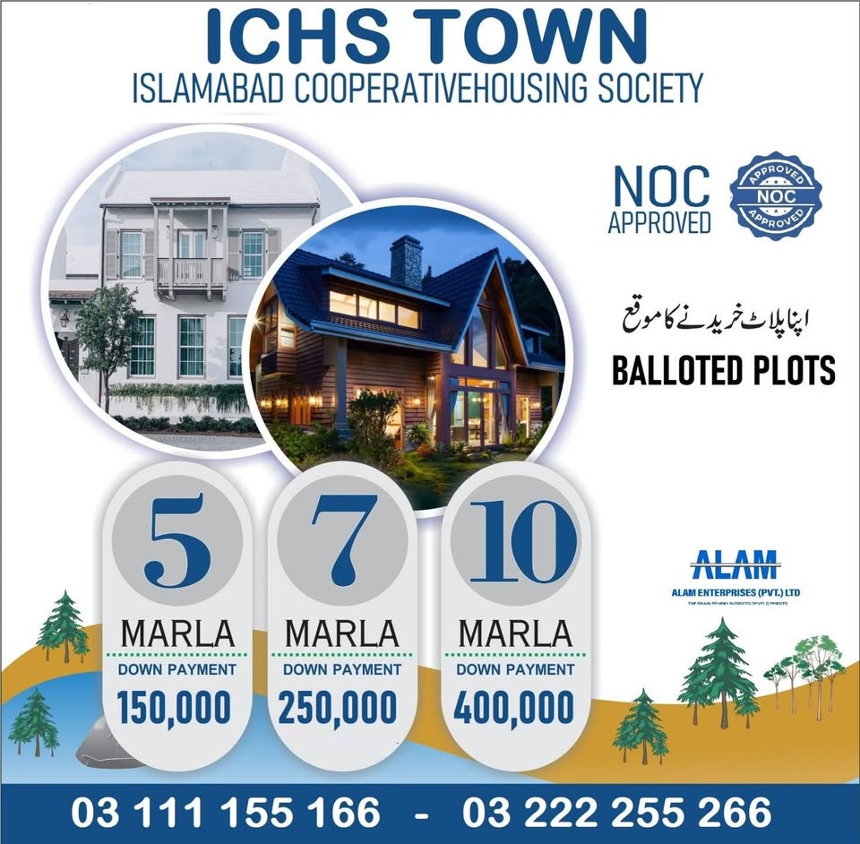 ICHS TOWN Islamabad Co-Operative Housing Society.