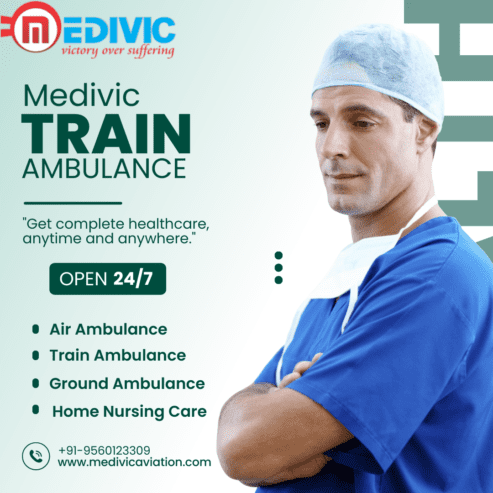 Medivic Aviation Train Ambulance Service in Jamshedpur giving instant