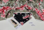 3 Pcs woman’s Unstitched digital print linen suit
