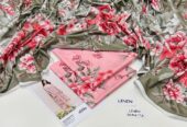 3 Pcs woman’s Unstitched digital print linen suit