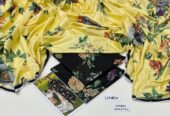 3 Pcs woman’s Unstitched digital print linen suit
