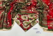 3 Pcs woman’s Unstitched digital print linen suit