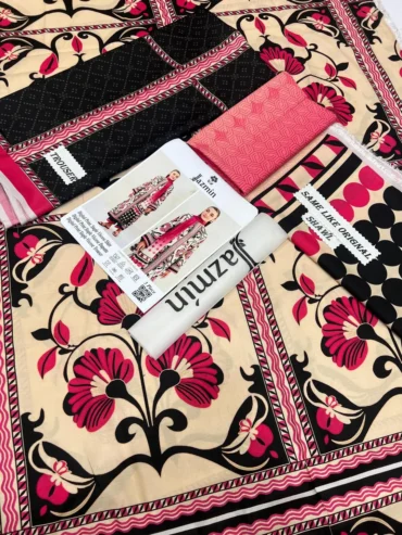 3 Pcs Viscose Printed Suit – Digital Print | Free Delivery