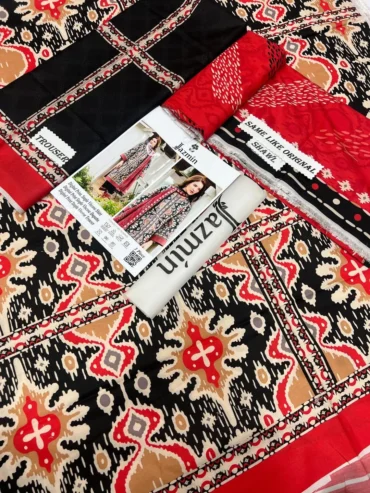 3 Pcs Viscose Printed Suit – Digital Print | Free Delivery