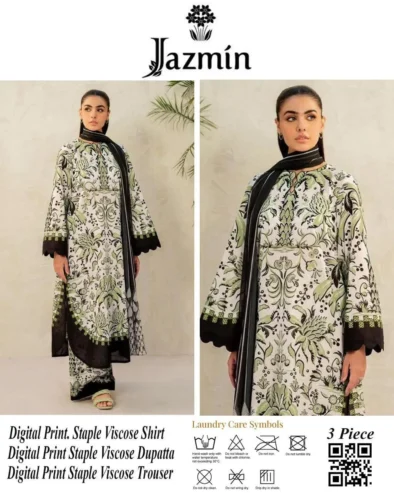 3 Pcs Viscose Printed Suit – Digital Print | Free Delivery