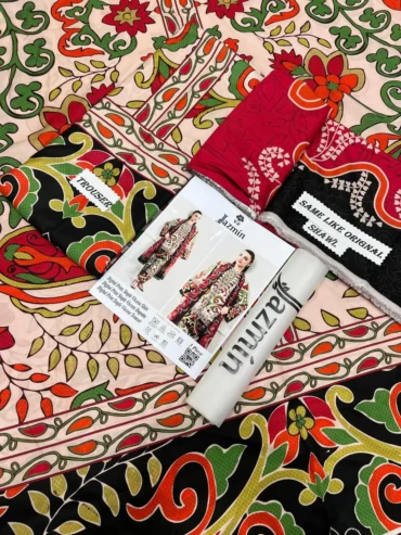 3 Pcs Viscose Printed Suit – Digital Print | Free Delivery