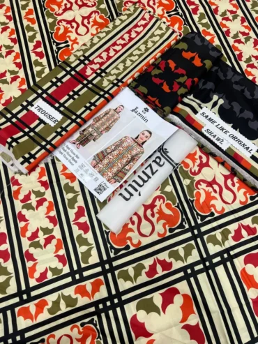 3 Pcs Viscose Printed Suit – Digital Print | Free Delivery