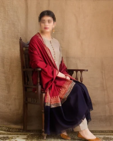 3 Pcs woman’s Unstitched dhanak Embroidered suits