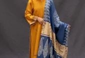 3 Pcs woman’s Unstitched dhanak Embroidered Suit