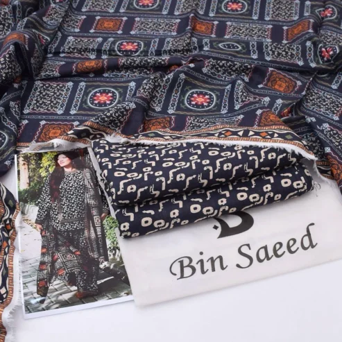 3 Pcs woman’s Unstitched Khaddar Printed Suit