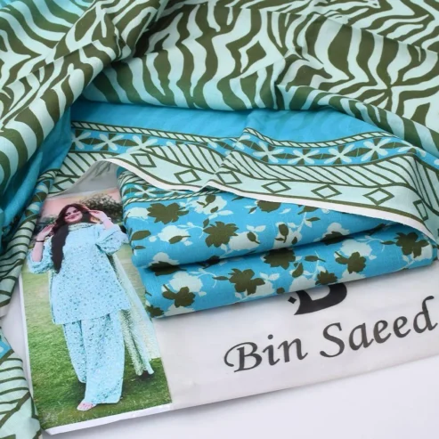 3 Pcs woman’s Unstitched Khaddar Printed Suit