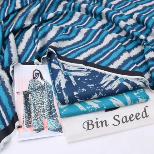 3 Pcs woman’s Unstitched Khaddar Printed Suit