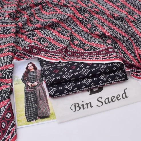3 Pcs woman’s Unstitched Khaddar Printed Suit