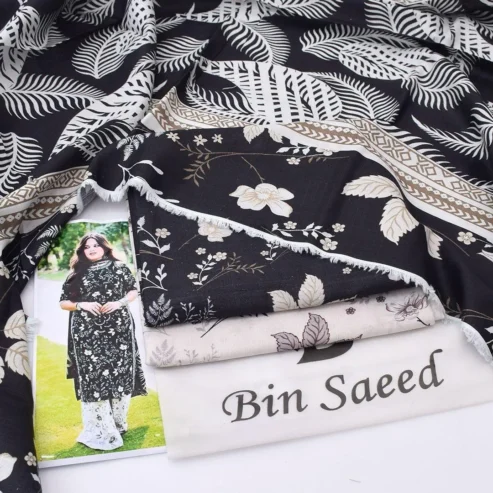 3 Pcs woman’s Unstitched Khaddar Printed Suit
