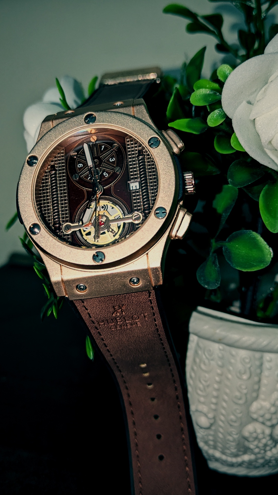 Hublot Gold-Tone Skeleton Watch