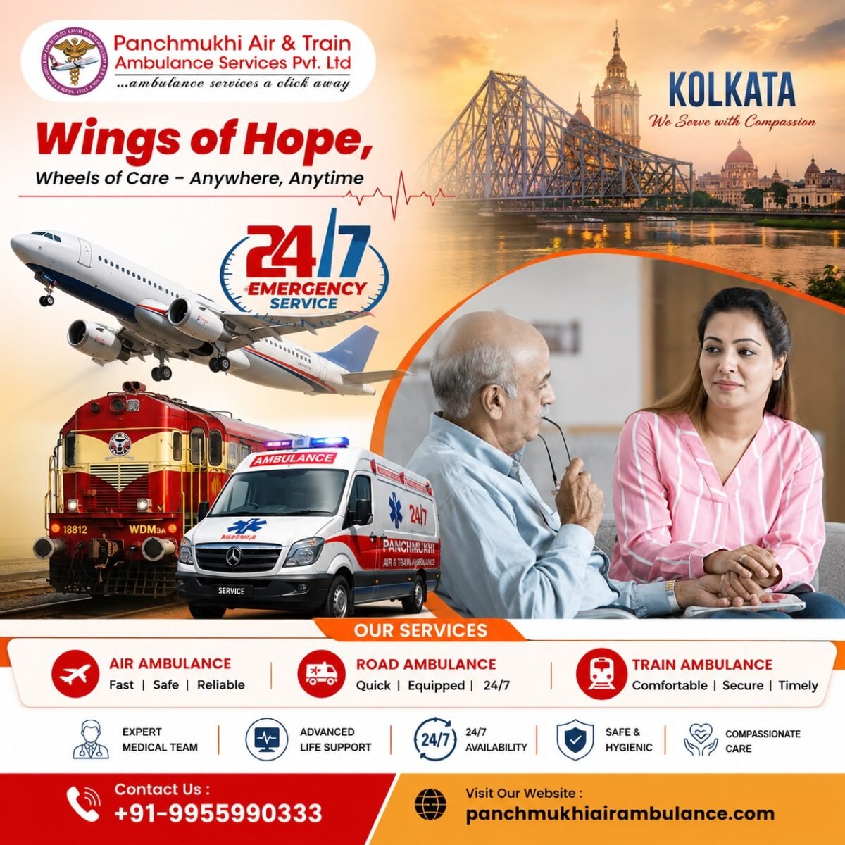 Panchmukhi Low Cost Air Ambulance in Kolkata- Emergency Medical
