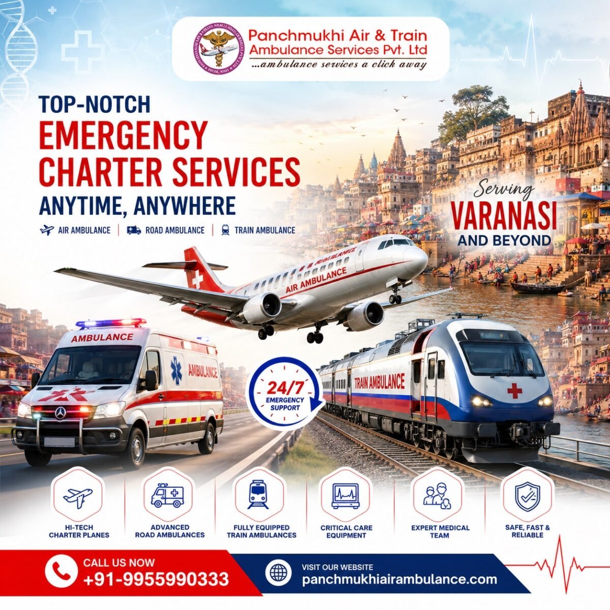 Panchmukhi Low Cost Air Ambulance in Varanasi- Saving Lives, Every