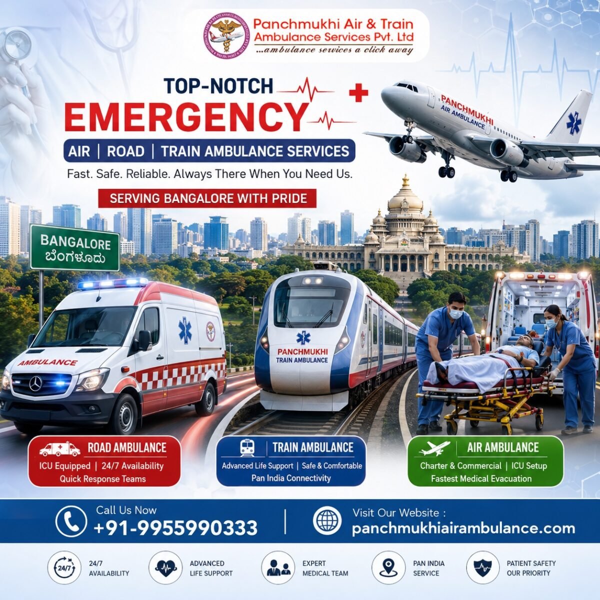 Panchmukhi Emergency Air Ambulance in Bangalore- Care at Every Distanc